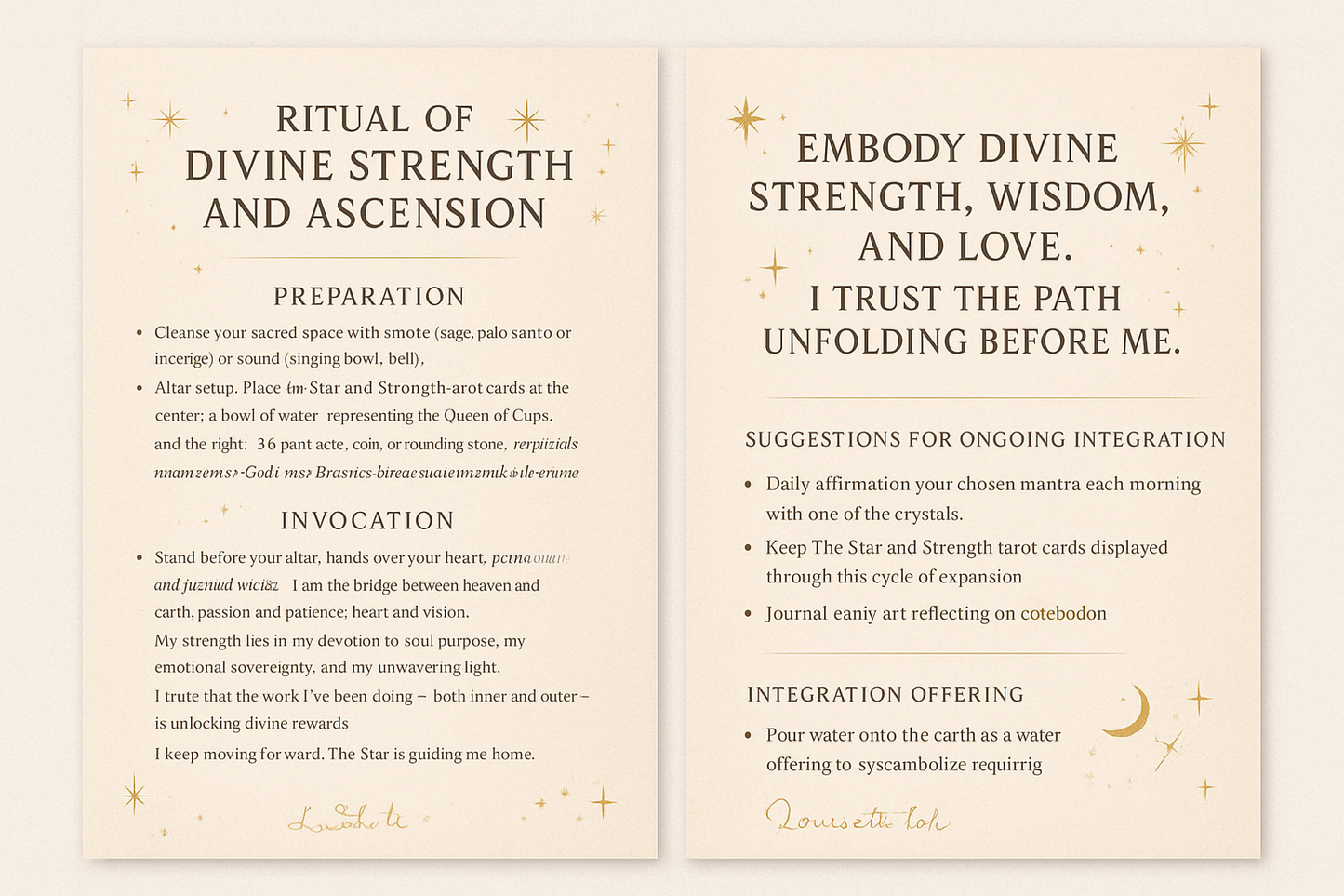 Ritual of Divine Strength Altar card printable Affirmation, Spiritual Decor, Tarot Inspired Ritual Tool