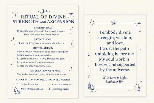 Ritual of Divine Strength Altar card printable Affirmation, Spiritual Decor, Tarot Inspired Ritual Tool